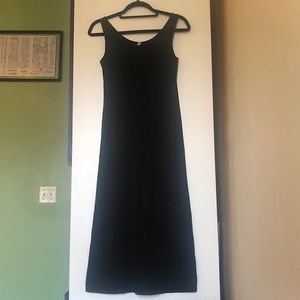 Uniqlo Black Built-in Bra Midi Dress